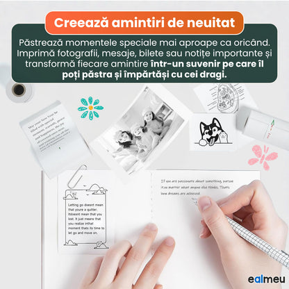 Mini imprimantă termică portabilă MX1 EALMEU, albă